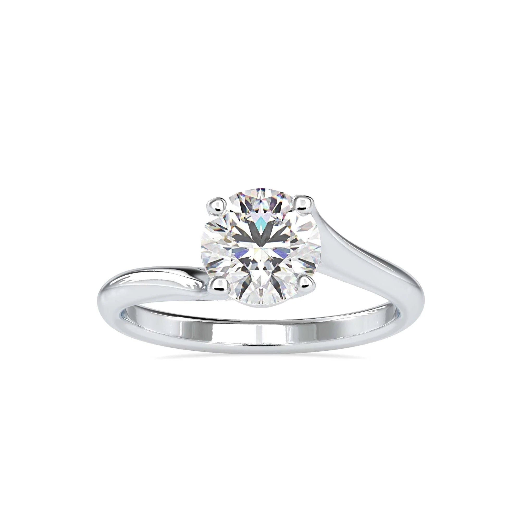 Certified 0.50 CT Lab-Grown Diamond Solitaire Engagement Ring – Conflict-Free EF VS/SI Diamond in 14K Solid Gold