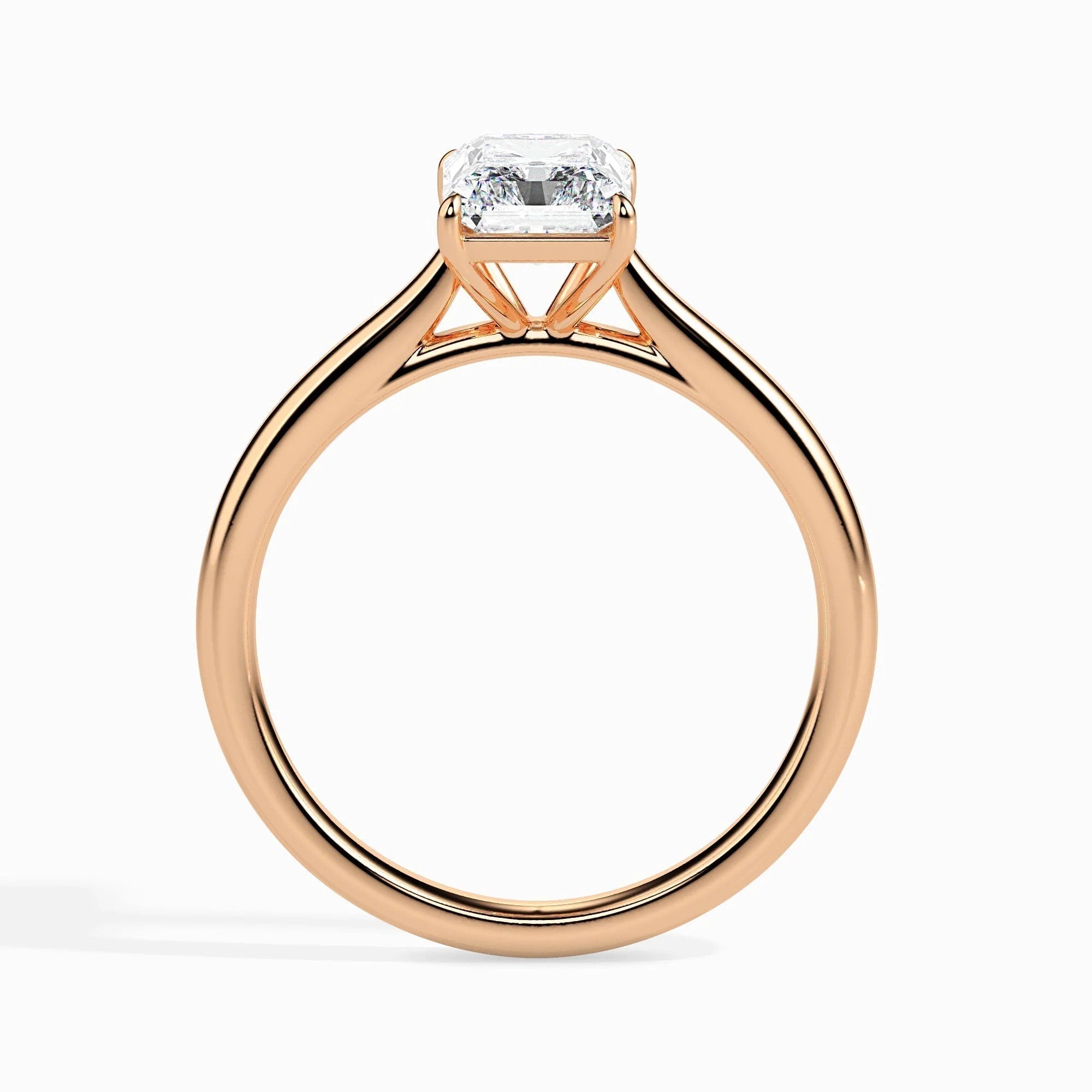 Certified 0.50 Ct EF VS/SI Lab-Grown Radiant-Cut Diamond Solitaire Engagement Ring – Conflict-Free Diamond Set in 14K Solid Gold