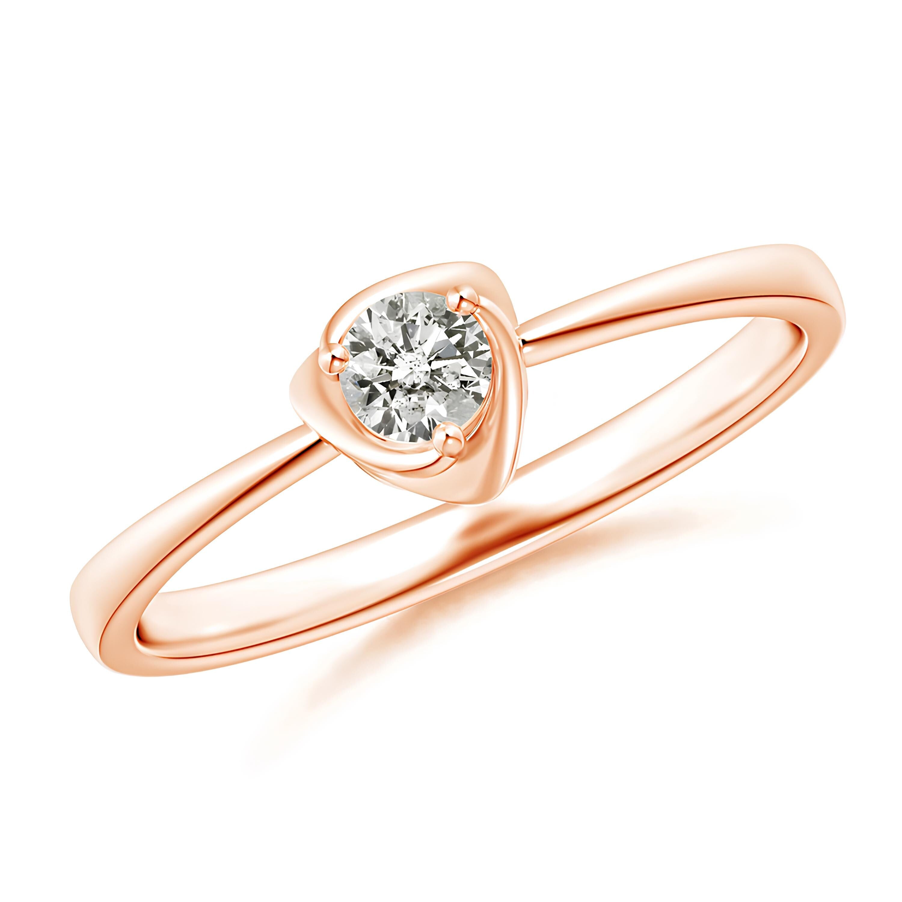 Infinity Shank Round Diamond Ring EF VS/SI Lab-Created Diamond Engagement Ring & Wedding Band in 14K Solid Gold