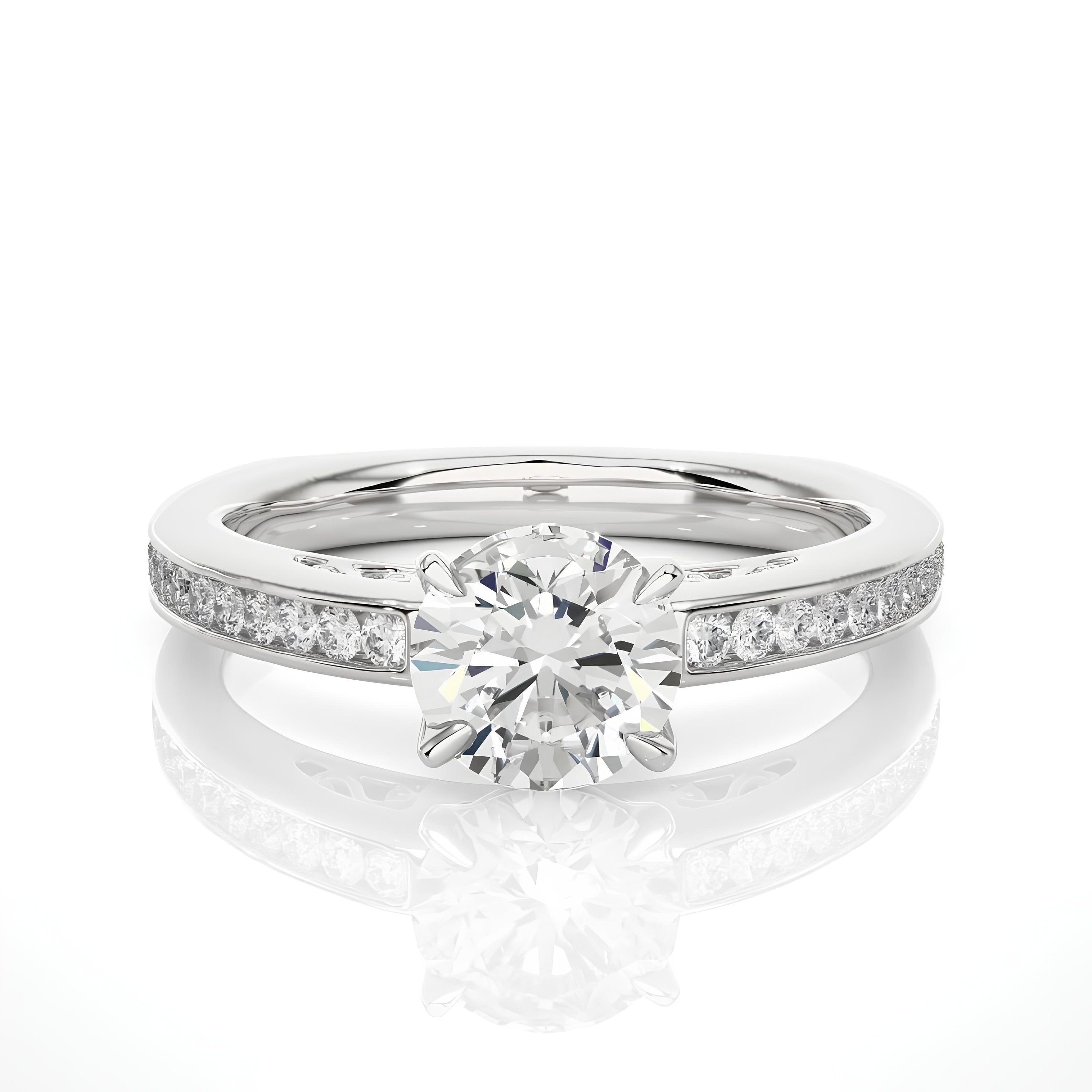 1.00 Ct IGI Certified EF VS/SI Lab-Grown Diamond Solitaire Engagement Ring / 14K Gold & Platinum Setting / Perfect Wedding or Anniversary Gift