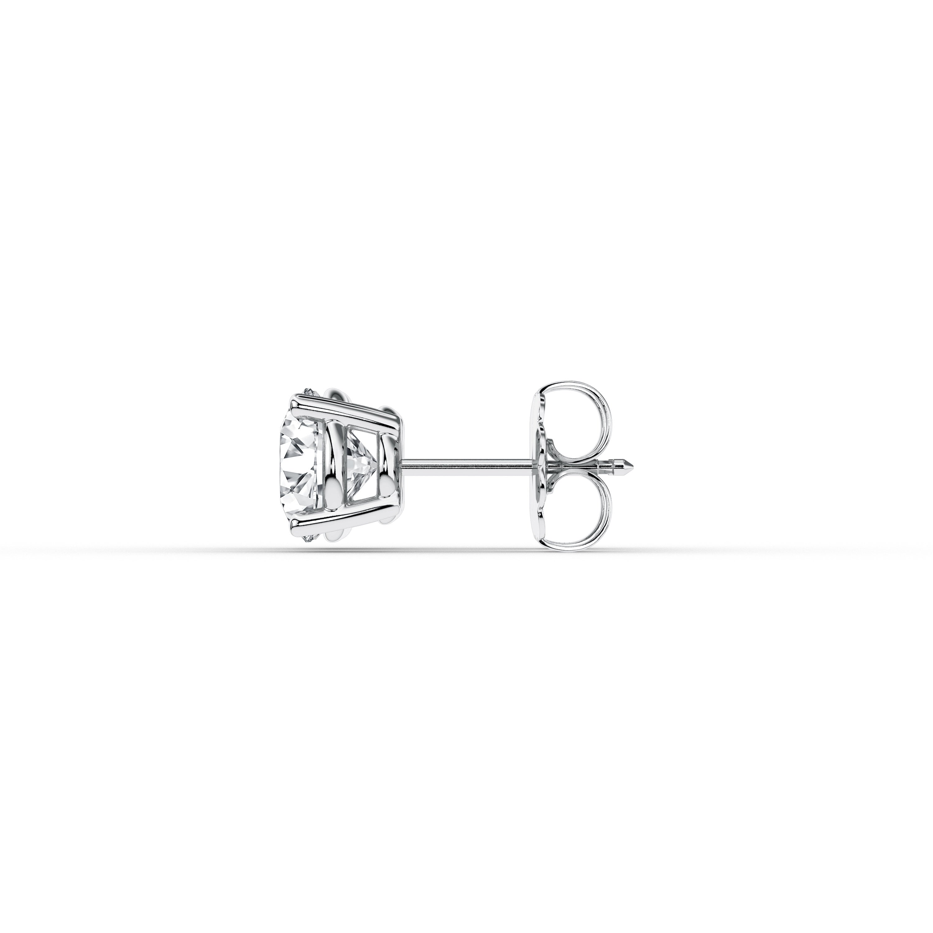 0.25–4.00 Carat Round Cut Lab-Grown Diamond Stud Earrings 14K Gold Wedding Earrings for Women