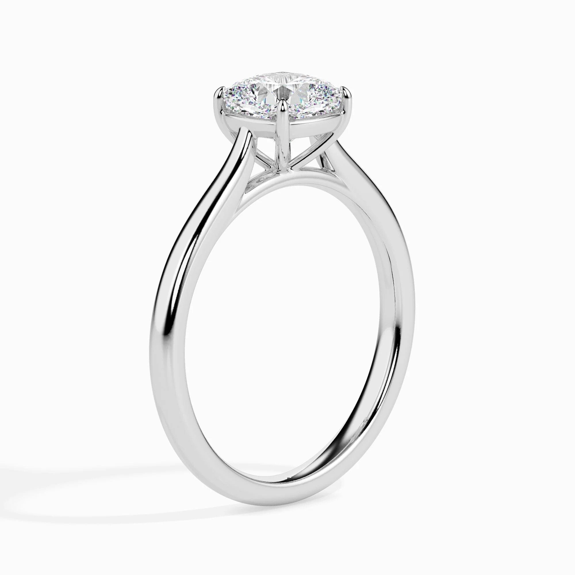 Certified 0.50 Ct EF VS/SI Cushion-Cut Lab-Grown Diamond Solitaire Engagement Ring – Conflict-Free Diamond Set in 14K Real Gold