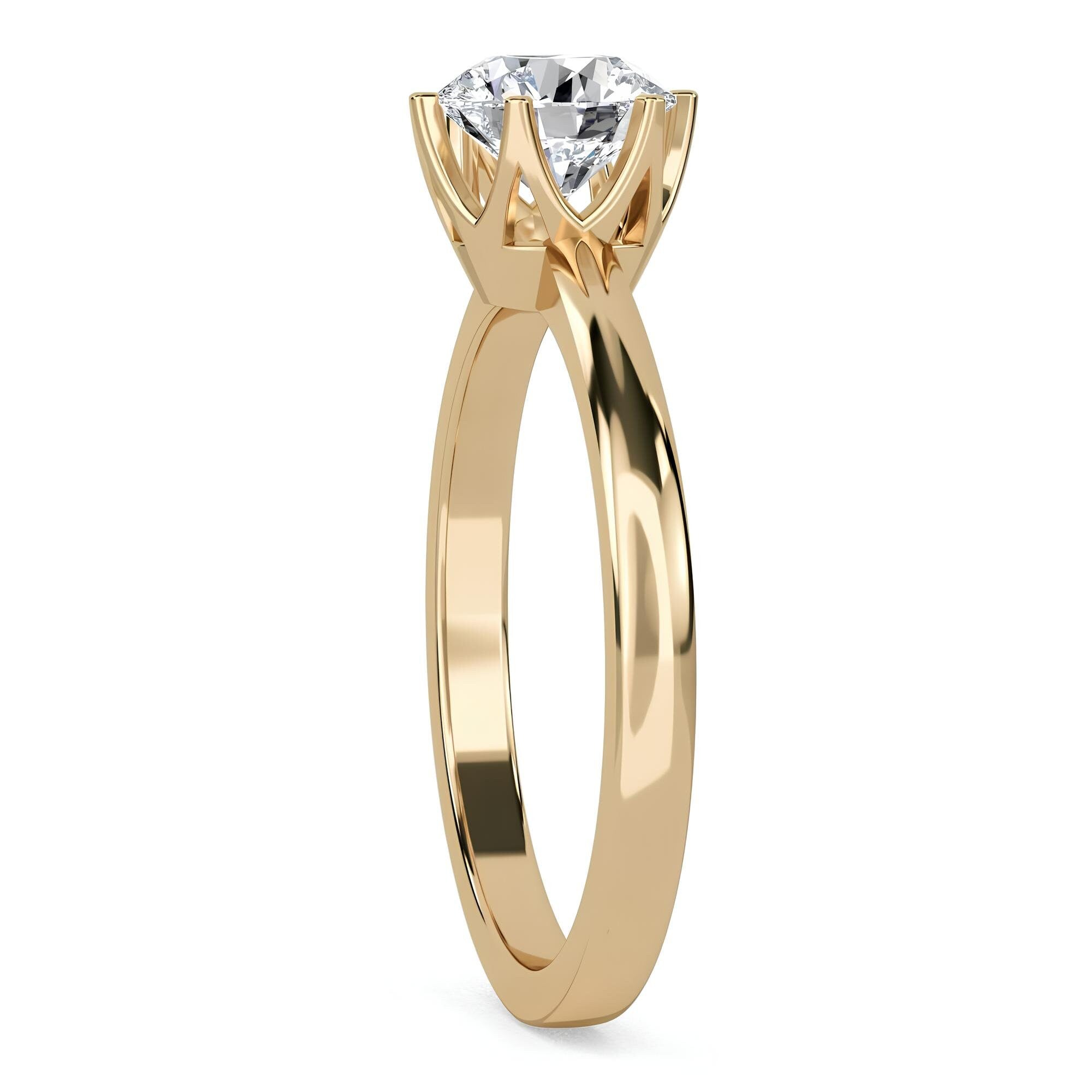 0.25–2.00 CT Round Cut EF VS/SI Lab-Grown Diamond Solitaire Engagement Ring – IGI Certified, Conflict-Free Diamond in Solid Gold Wedding Ring