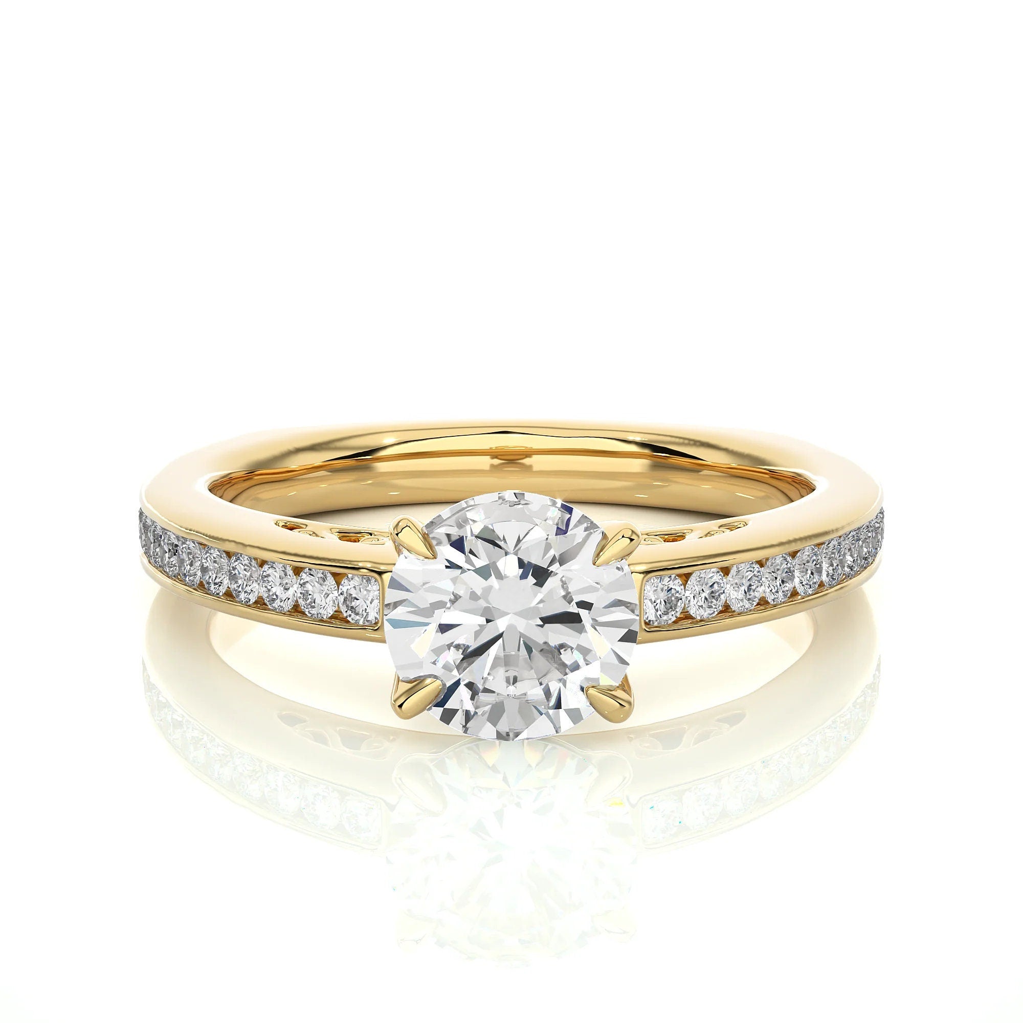 1.00 CTW IGI Certified EF VS/SI Lab-Grown Diamond Solitaire Engagement Ring in Elegant Basket Setting / 14K Real Gold / Conflict-Free Diamond Ring