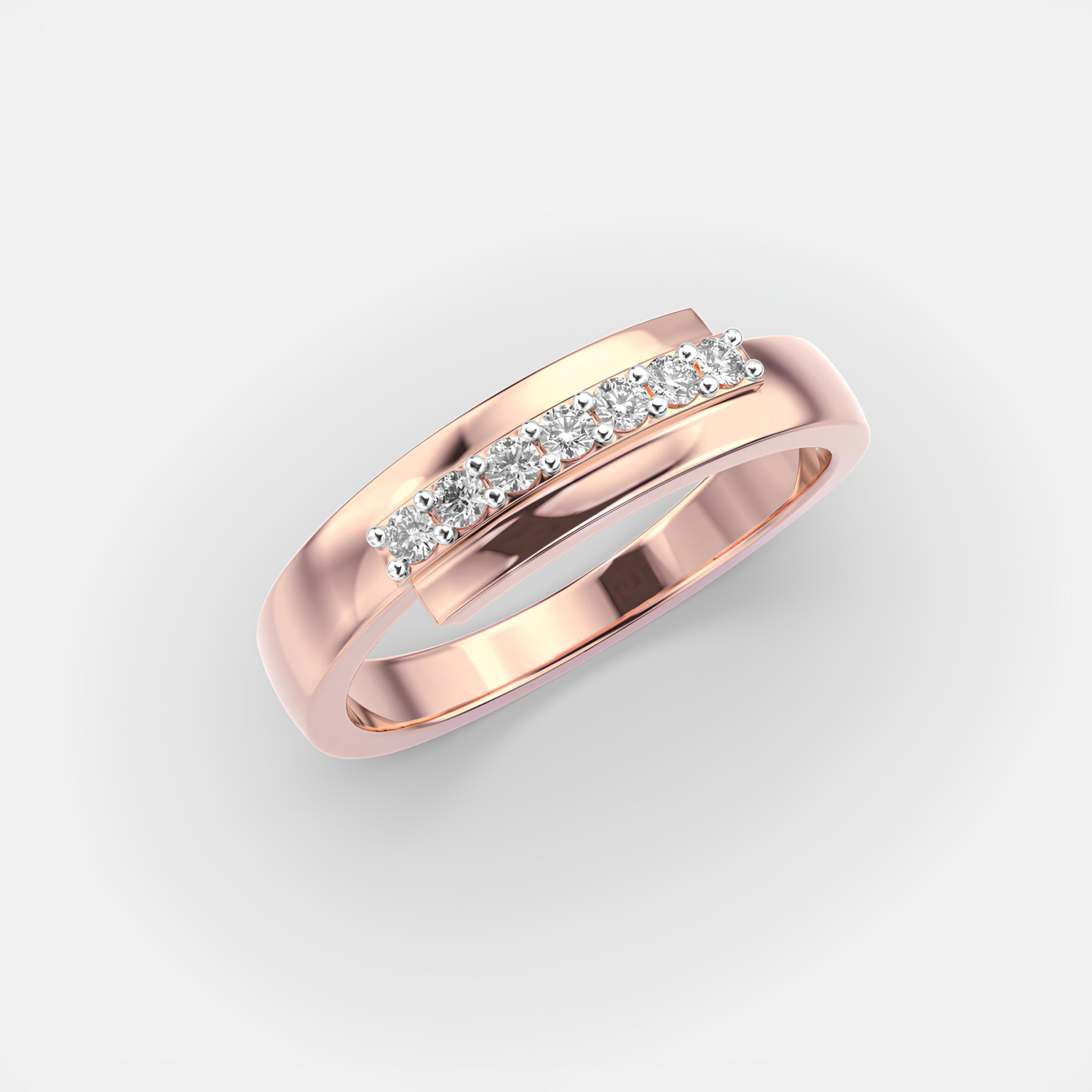 Round VS-SI Lab-Created Diamond Engagement Band – Women's Half Eternity Ring in 14K Solid Gold