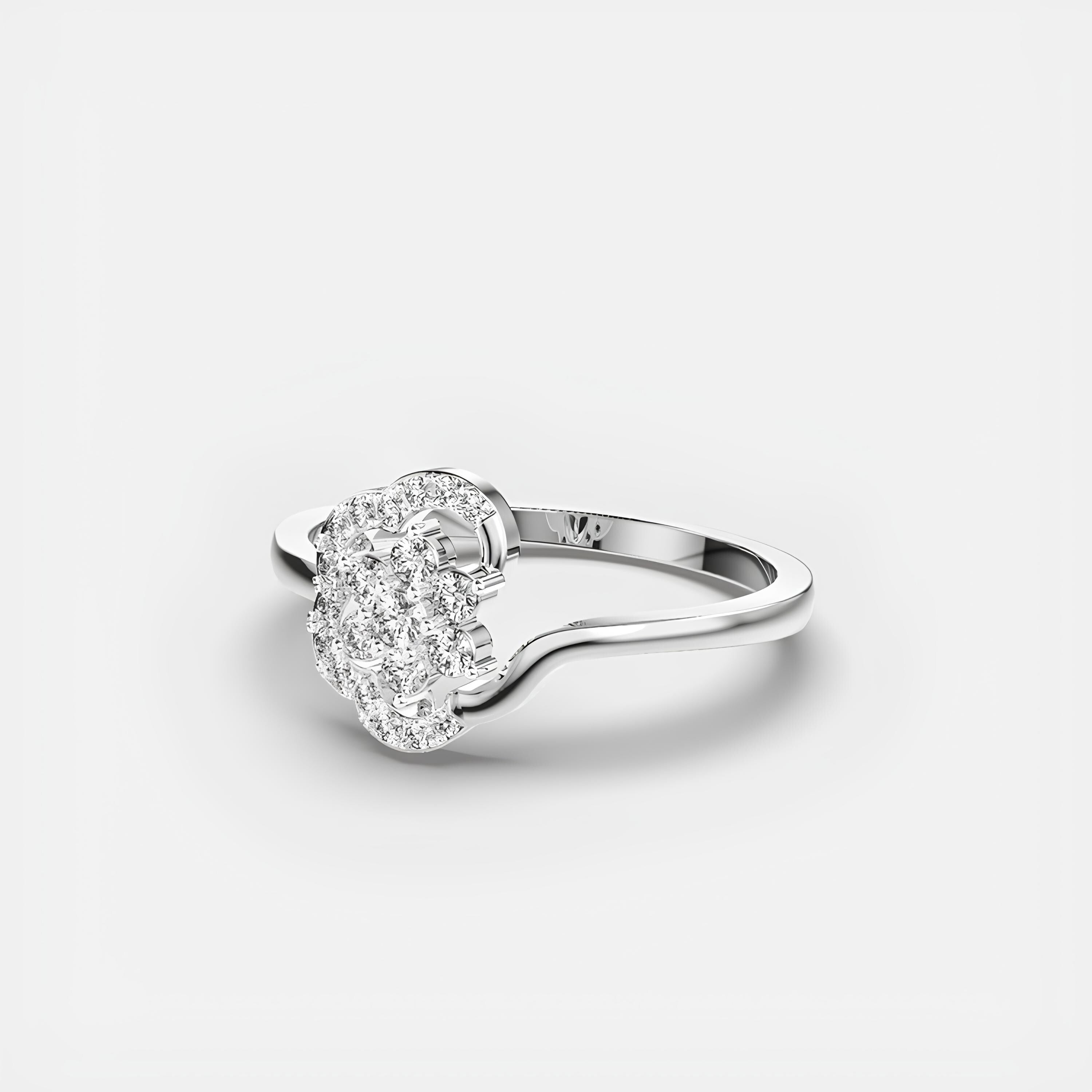 Delicate Diamond Ring Lab Created Diamond Wedding Band Woman's Half Eternity Wedding Ring in 14K Solid Yellow Gold