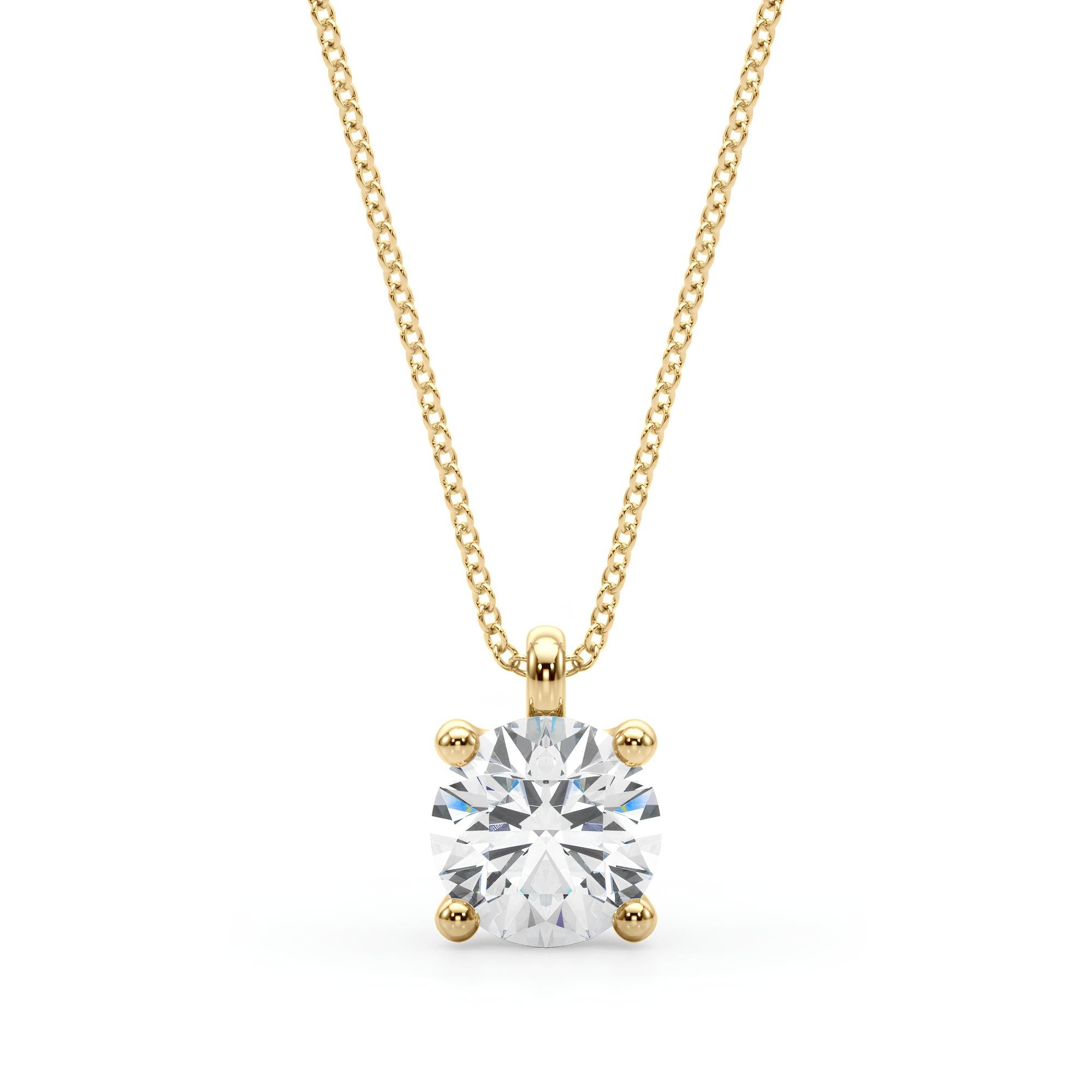 0.25 to 2.00 CTW Lab-Grown Round Diamond Pendant Necklace IGI Certified EF VS/SI 14K Gold Anniversary Gift for Her or Wife