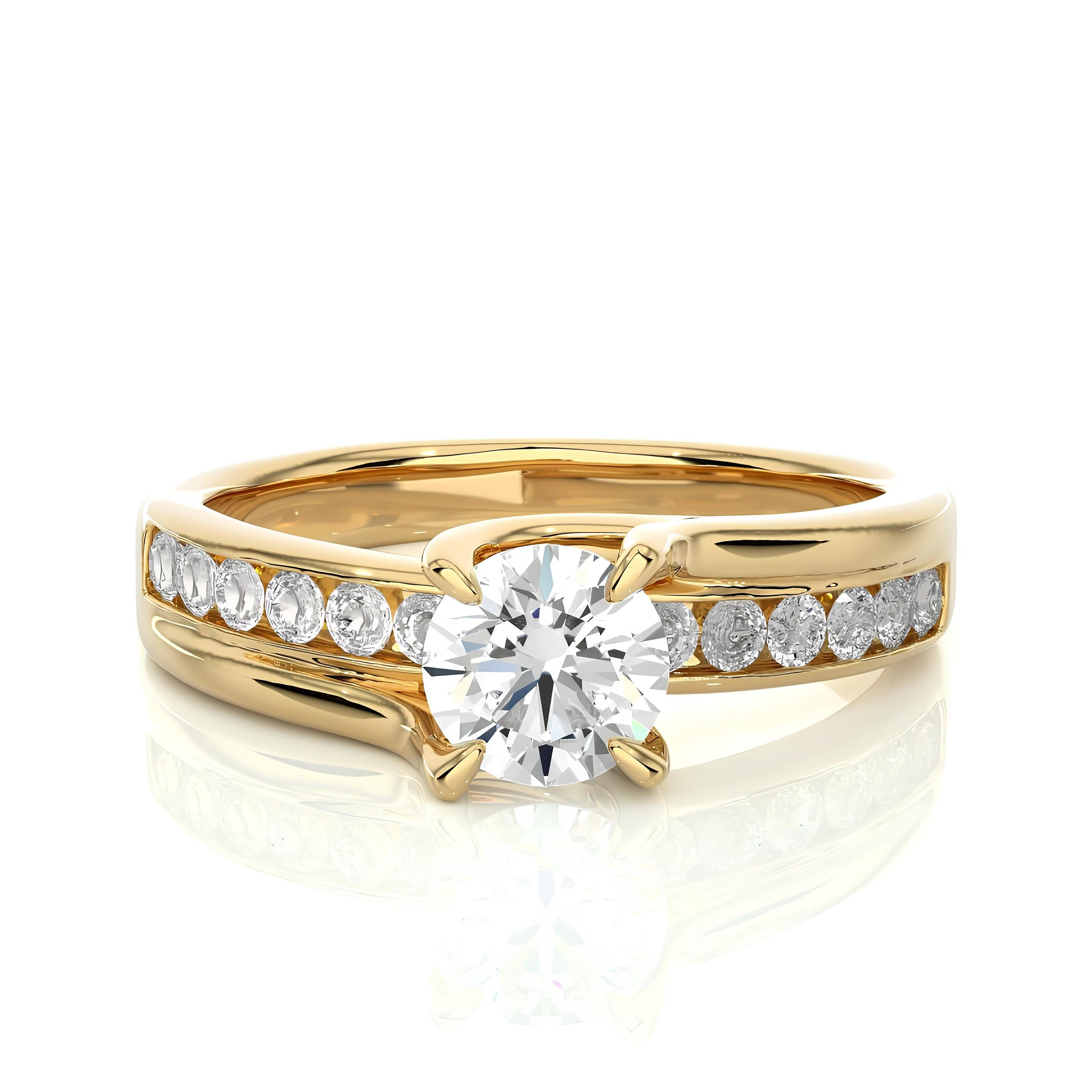 0.50 Ct Certified Lab-Grown Diamond Solitaire Engagement Ring – Conflict-Free EF VS/SI Diamond Set in 14K Real Gold