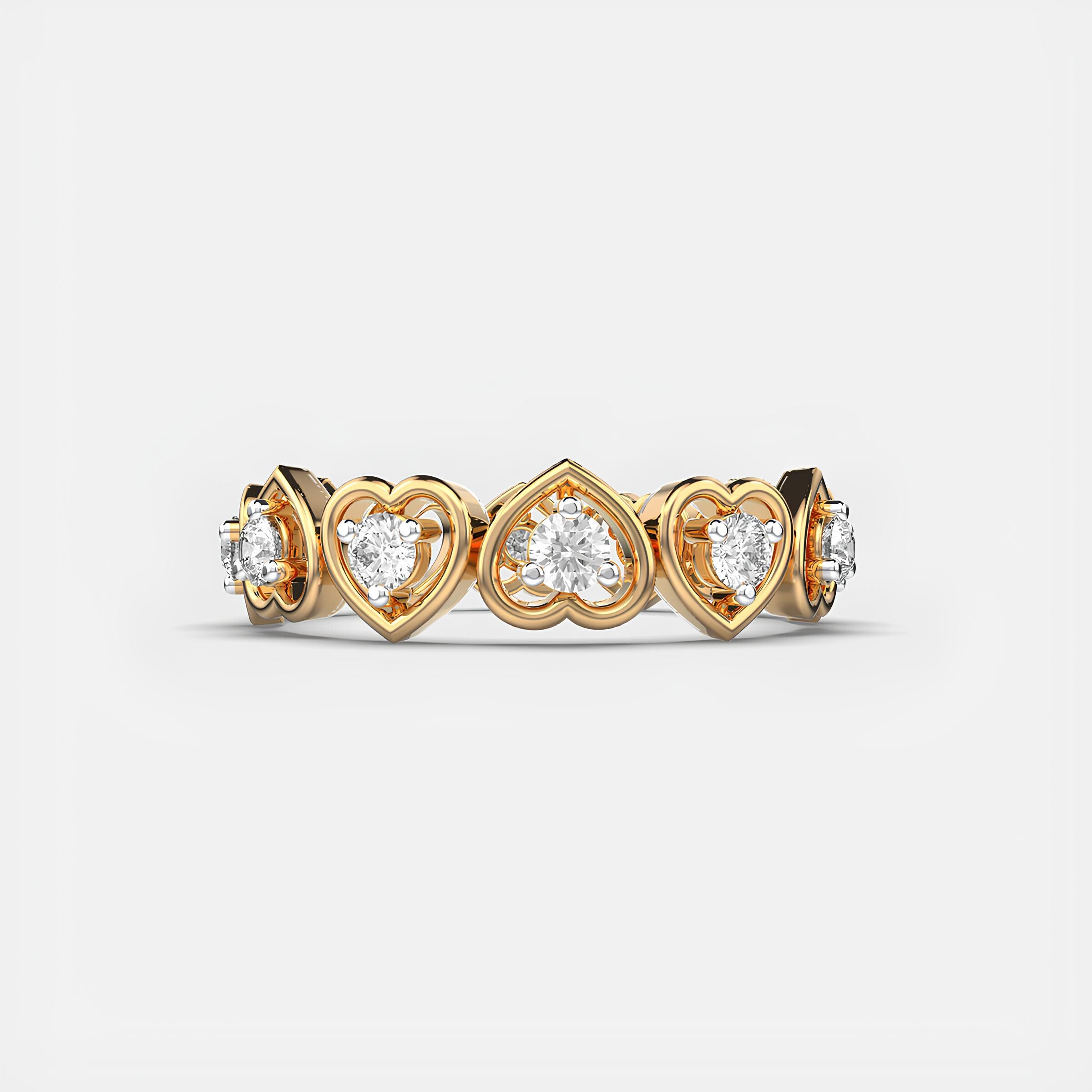 Heartbeats Full Eternity Band – EF VS/SI Lab-Created Diamonds in 14K Solid Gold