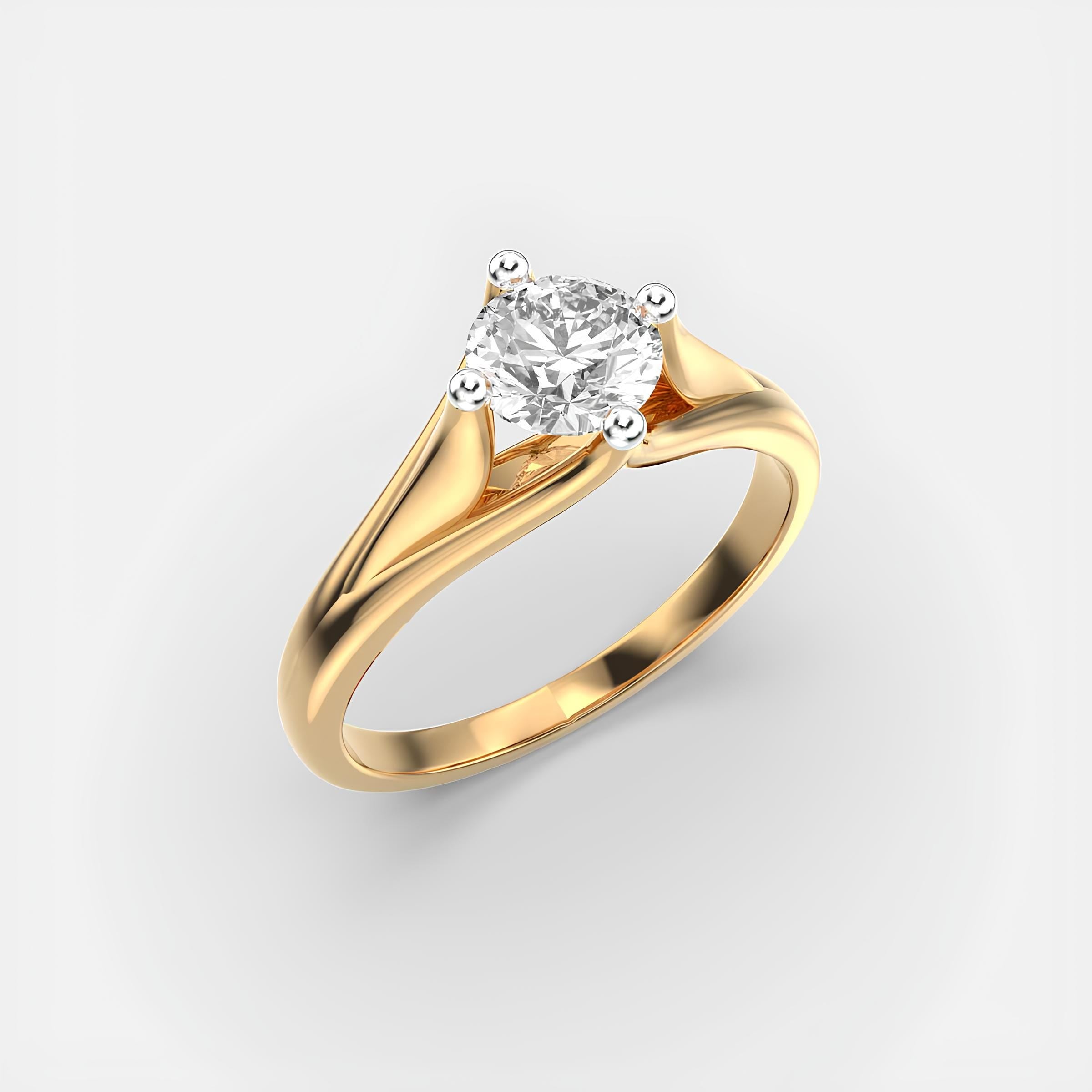 1.00 Carat Round Cut EF VS/SI Lab-Grown Diamond Solitaire Ring – Women’s Engagement or Anniversary Ring in 14K Gold