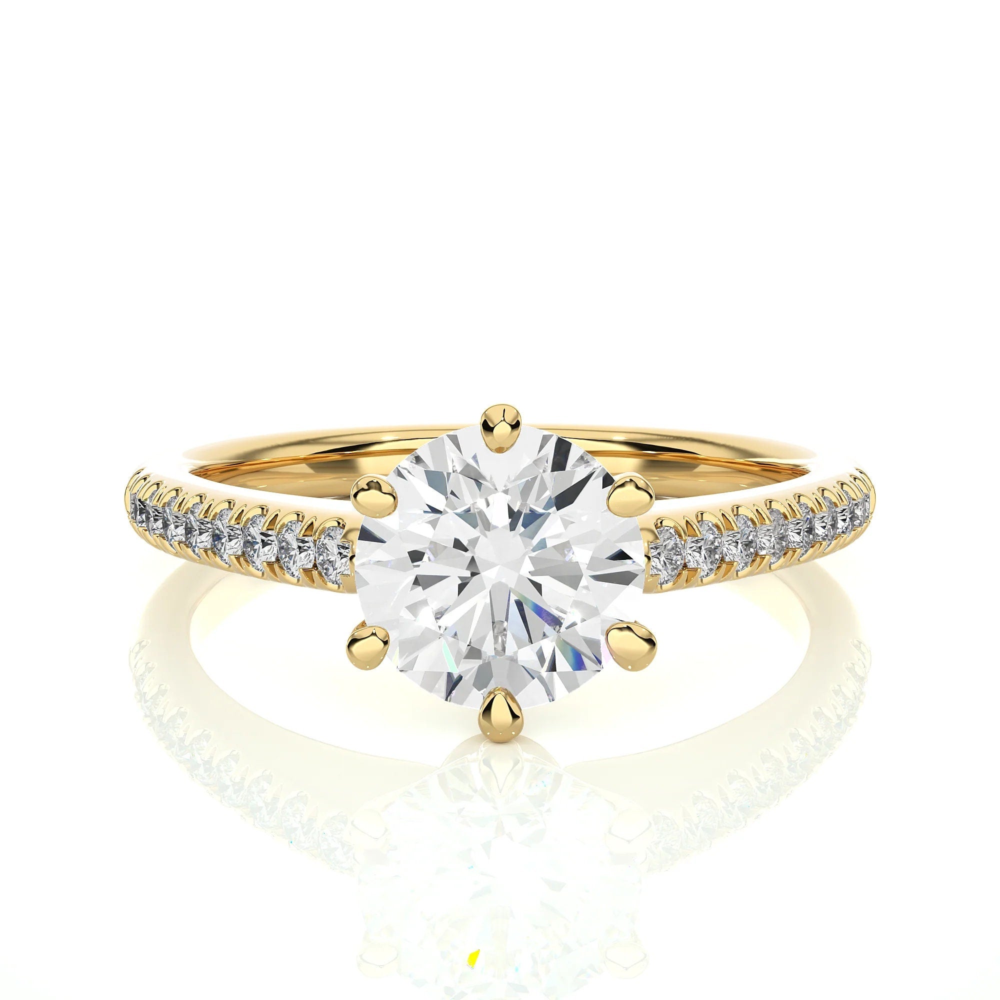1.50 Ct IGI Certified EF VS/SI Lab Grown Diamond Solitaire Engagement Ring – 6-Prong Setting in 14K Gold or Platinum