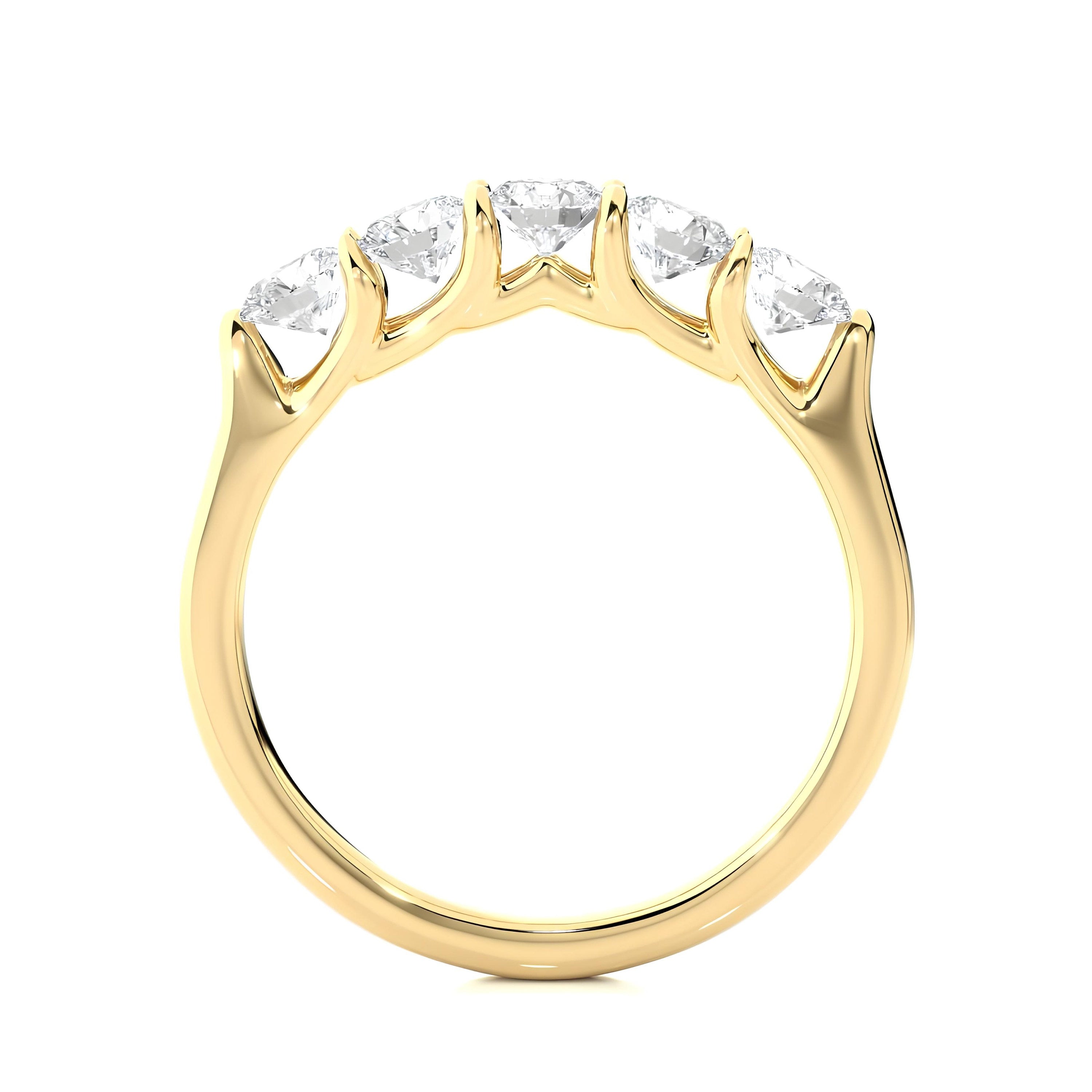 14K Gold 5-Stone Prong-Set VS/SI Diamond Wedding Band – 1.00 CTW Women's Anniversary Ring, Bridal Jewelry, Engagement or Stacking Ring