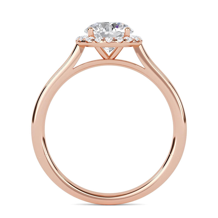 1.00 CT Round Halo Engagement Ring – EF VS/SI Certified Lab-Grown Diamond in 14K Gold – Elegant and Timeless Wedding Ring for Her