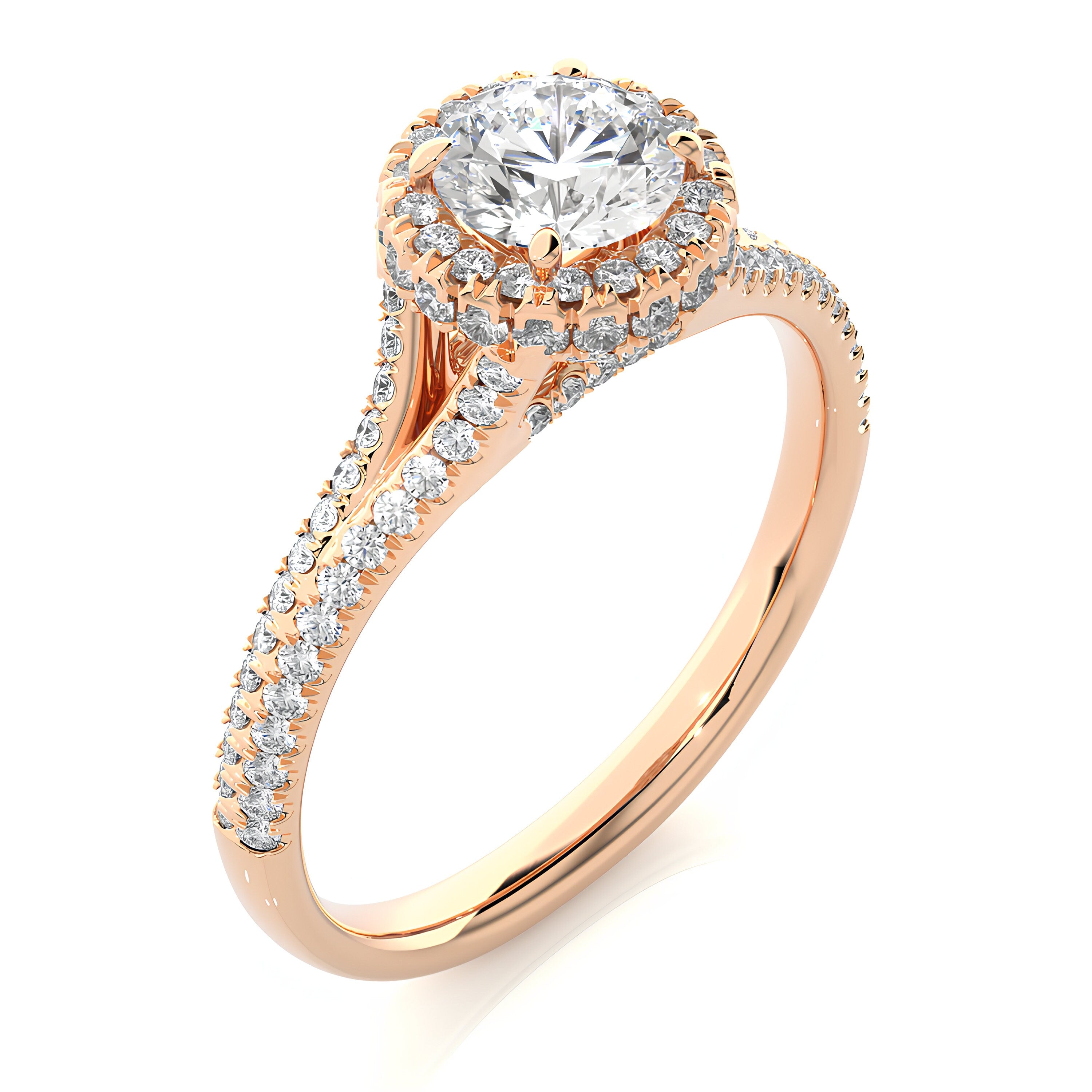 Vintage Wedding Ring 1.00 CT Certified EF VS/SI Lab Grown Diamond Hidden Halo Engagement Ring / 14K Solid Gold Diamond Anniversary Ring / Promise Ring