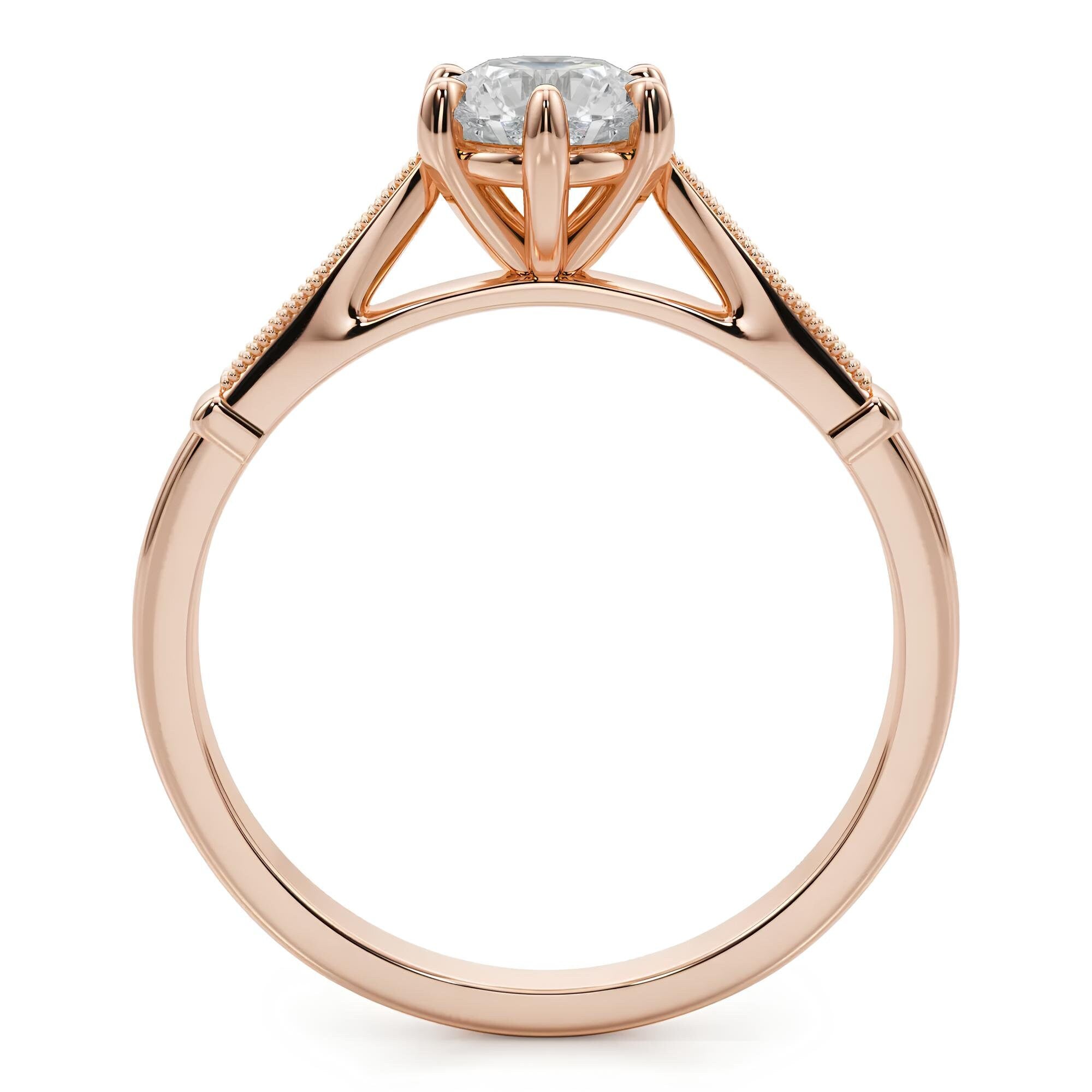 Celia Engagement Ring 1.00 Ct IGI Certified EF VS/SI Lab Grown Diamond Solitaire Wedding Ring / Gold & Platinum Ring / Wedding Ring Gift