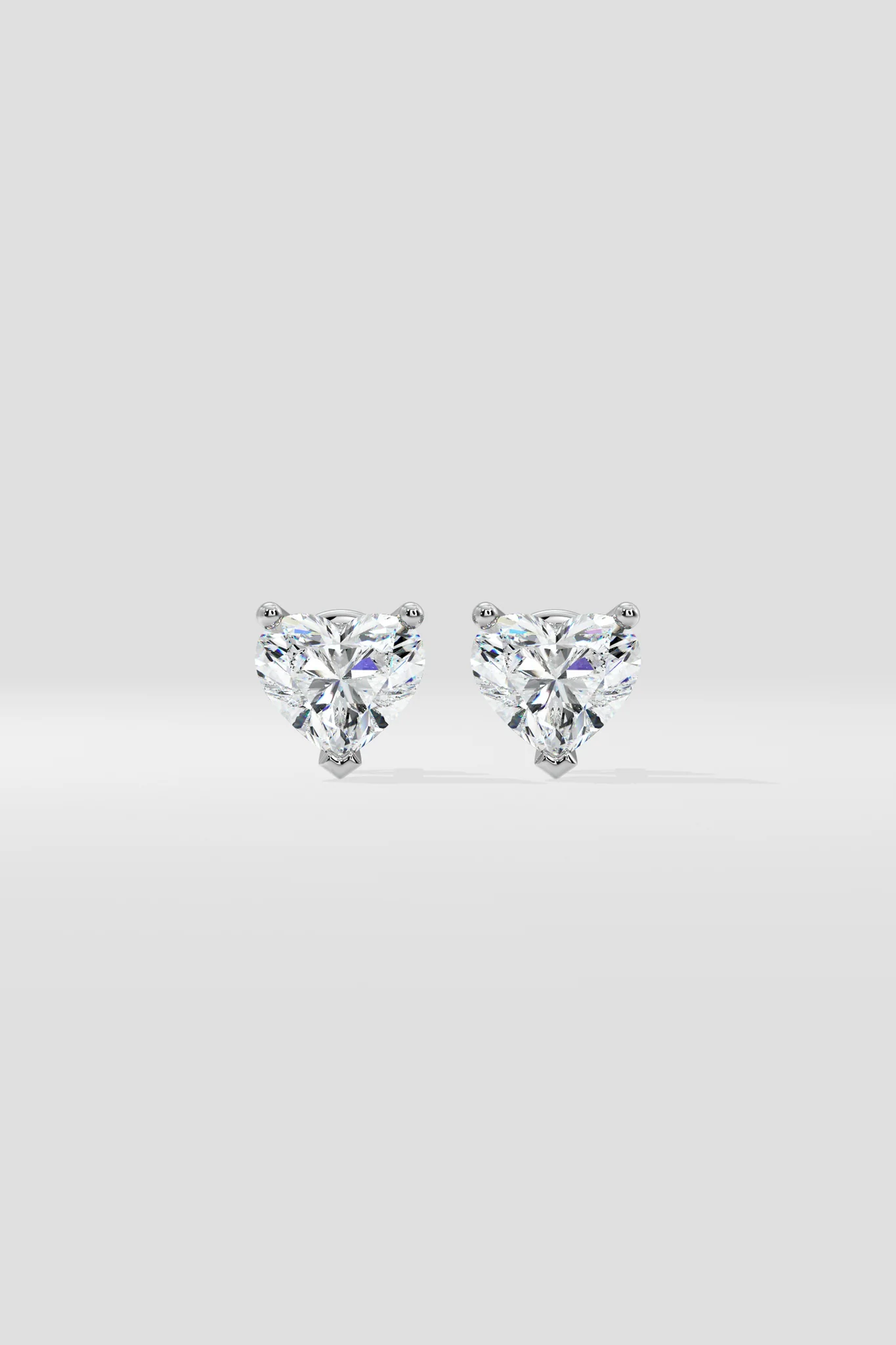0.50 CT Heart Cut Certified VS/SI Lab Grown Diamond Stud Earrings 925 Sterling Silver With Vermeil Gold