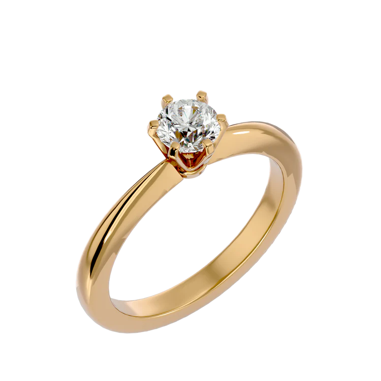 Certified 1.00 CT Round Cut EF VS/SI Lab Grown Diamond Engagement Ring 925 Sterling Silver With Vermeil Gold