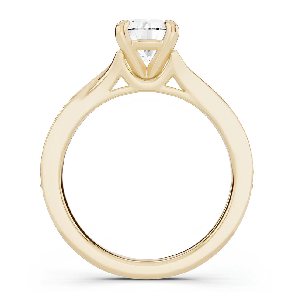 Nordic Gold 1.20 CT Round Cut Certified EF VS/SI Lab Grown Diamond Wedding Ring (Demi-Fine)