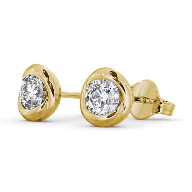 Certified 1.00 CT VS/SI Lab Grown Diamond Bezel Set Women's Stud Earrings 925 Sterling Silver With Vermeil Gold