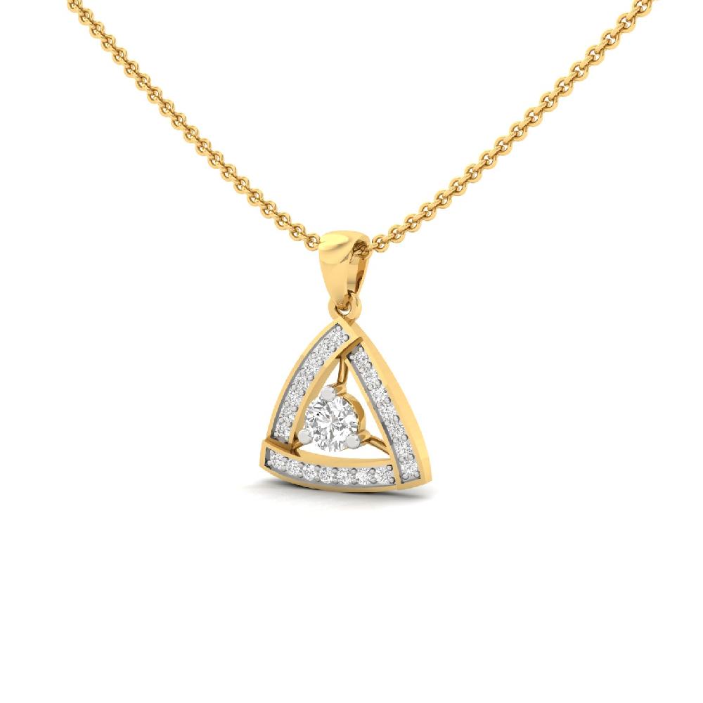 0.75 CT Round Cut EF VS/SI Lab Grown Diamond Cluster Pendant 925 Sterling Silver With Vermeil Gold (Without Chain)
