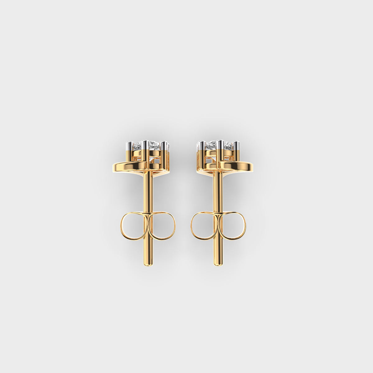 1.00 CT Round Cut Certified VS/SI Lab Grown Diamond Beautiful Stud Earrings 925 Sterling Silver With Vermeil Gold