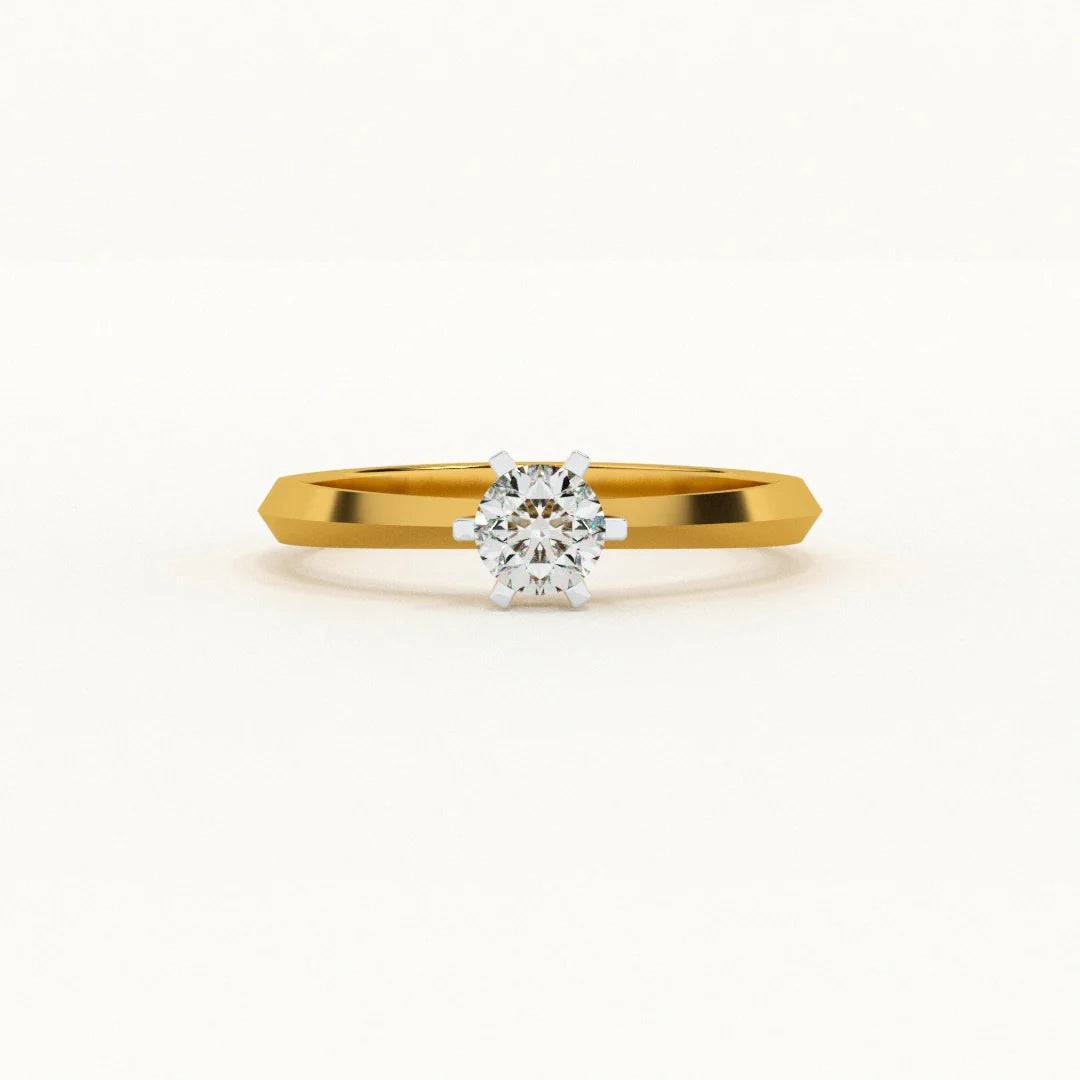 Delicate Wedding Ring Certified 1.00 CT EF VS/SI Lab Grown Diamond 925 Sterling Silver With Vermeil Gold