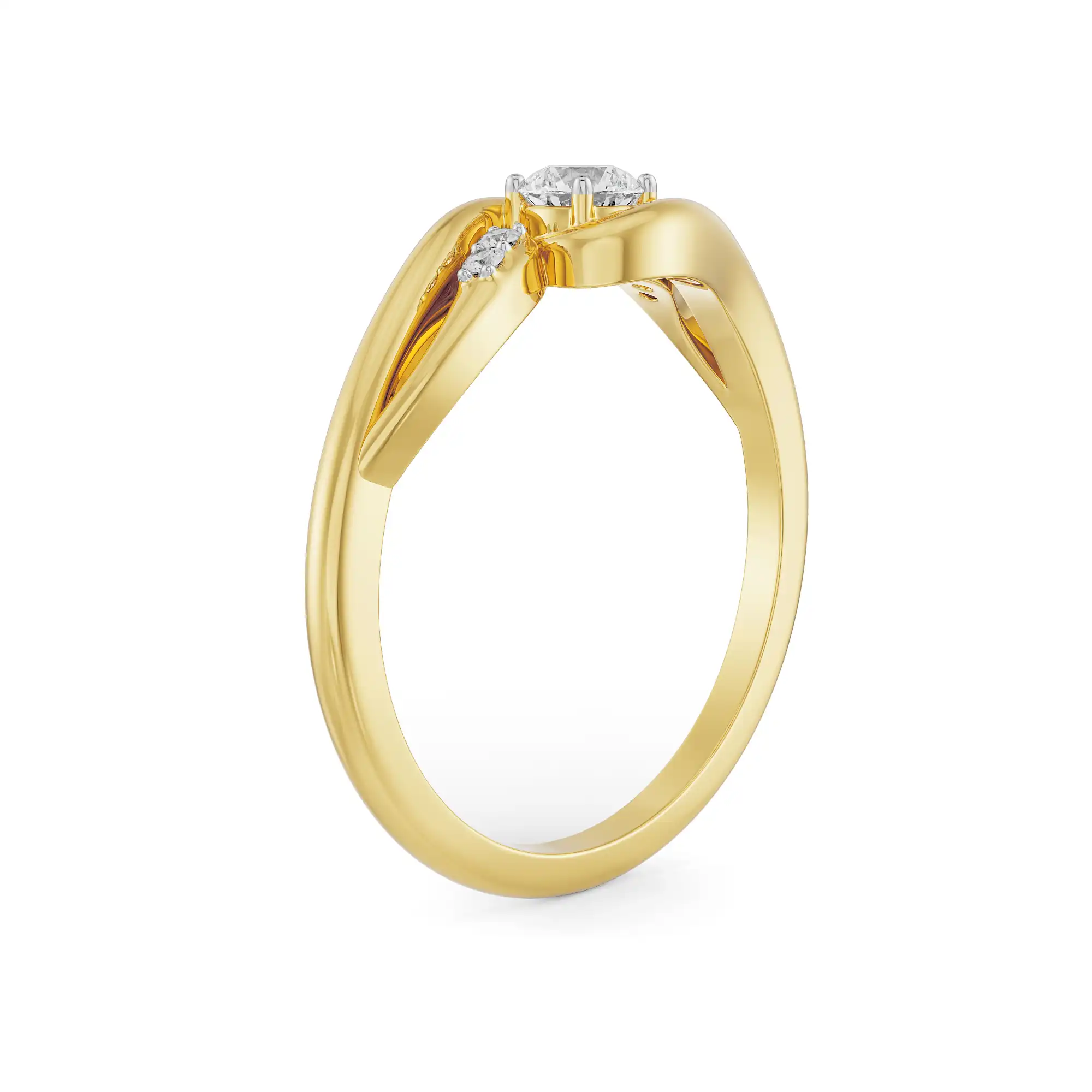 Certified 1.04 CT Round Cut EF VS/SI Lab Grown Diamond Anniversary Ring 925 Sterling Silver With Vermeil Gold