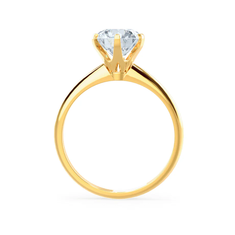 Certified 1.00 CT Round Cut EF VS/SI Lab Grown Diamond Engagement Ring 925 Sterling Silver With Vermeil Gold