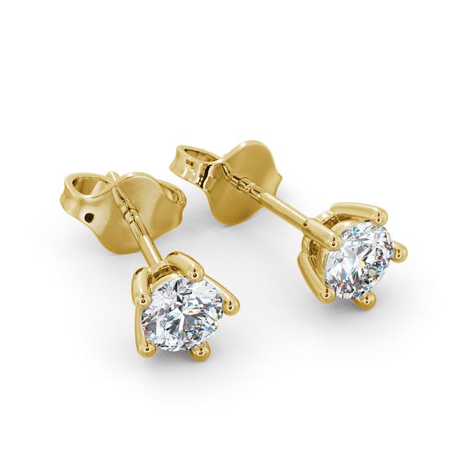 Certified 1.00 CT VS/SI Lab Grown Diamond Delicate Stud Earrings 925 Sterling Silver With Vermeil Gold