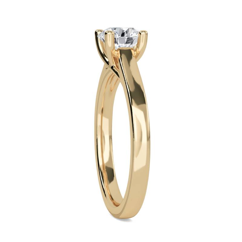 Certified 1.00 CT Round Cut EF VS/SI Lab Grown Diamond Engagement Ring 925 Sterling Silver With Vermeil Gold