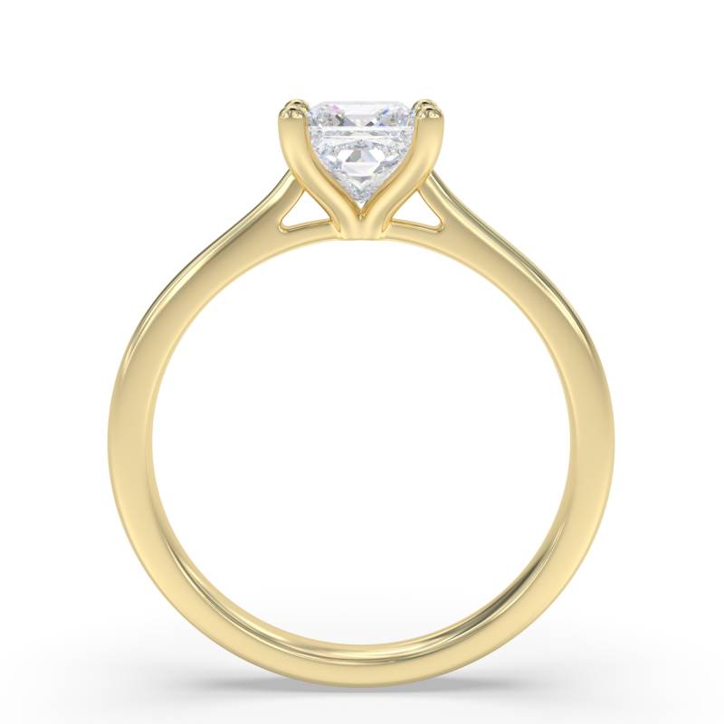 Certified 1.00 CT Princess Cut EF VS/SI Lab Grown Diamond Anniversary Ring 925 Sterling Silver With Vermeil Gold