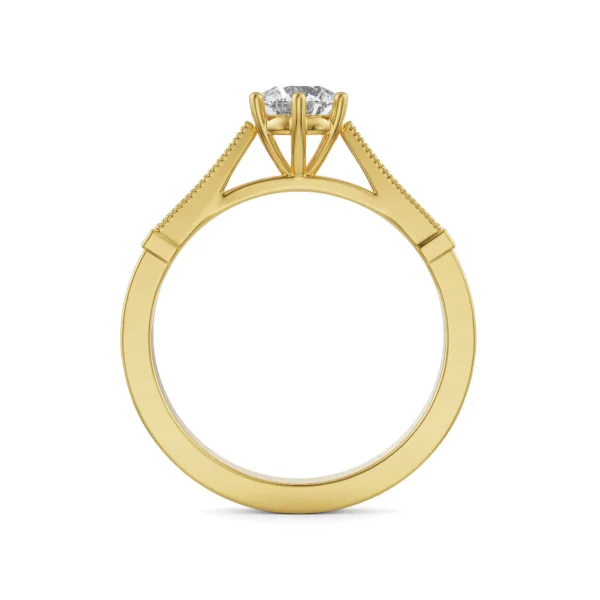 Certified Round Cut 1.05 CT EF VS/SI Lab Grown Diamond Nordic Gold Engagement Ring (Demi-Fine)