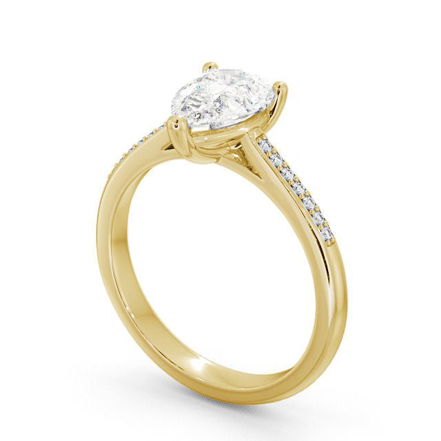 Certified 1.07 CT Pear Cut EF Lab Grown Diamond Engagement Ring 925 Sterling Silver With Vermeil Gold
