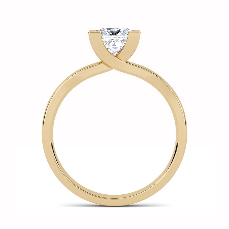 Certified 1.00 CT Princess Cut EF VS/SI Lab Grown Diamond  Engagement Ring 925 Sterling Silver With Vermeil Gold