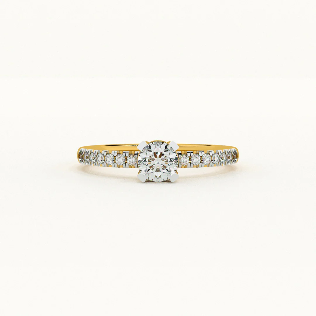 Certified 1.20 CT VS/SI Lab Grown Diamond Women's Wedding Ring 925 Sterling Silver With Vermeil Gold