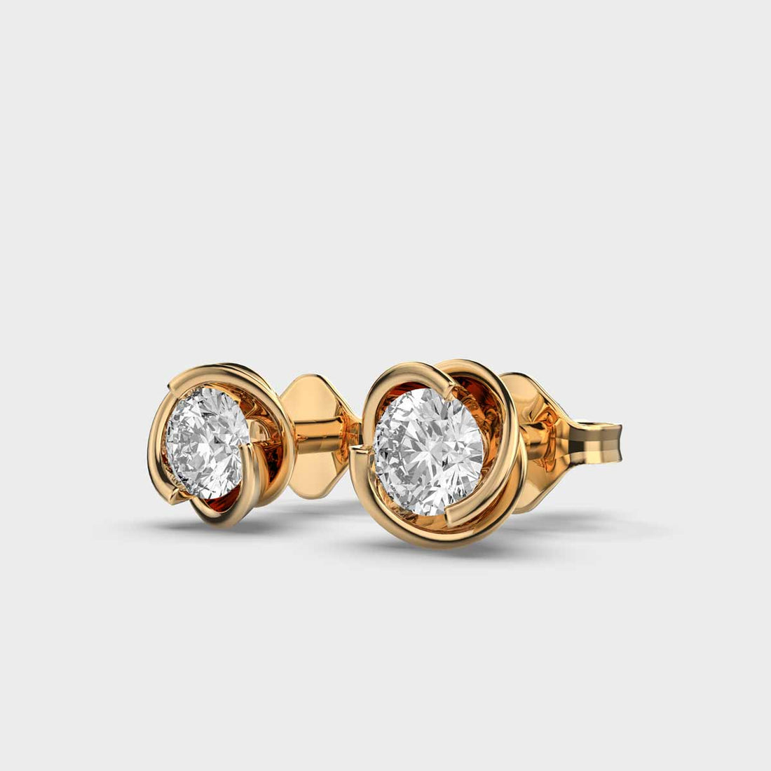 1.00 CT Round Cut Certified VS/SI Lab Grown Diamond Nordic Gold Stud Earrings (Demi-Fine)