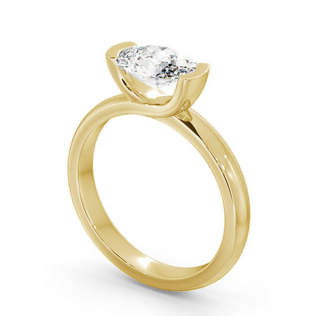 Engagement & Wedding Ring Certified 1.00 CT Oval Cut EF VS/SI Lab Grown Diamond 925 Sterling Silver With Vermeil Gold