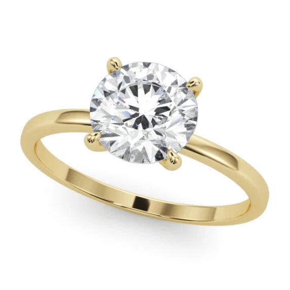 1 CT Round Cut Certified VS/SI Lab Grown Diamond Engagement Ring 925 Sterling Silver With Vermeil Gold
