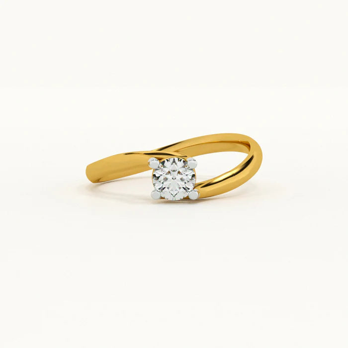 Engagement Ring Certified 1.00 CT EF VS/SI Lab Grown Diamond 925 Sterling Silver With Vermeil Gold