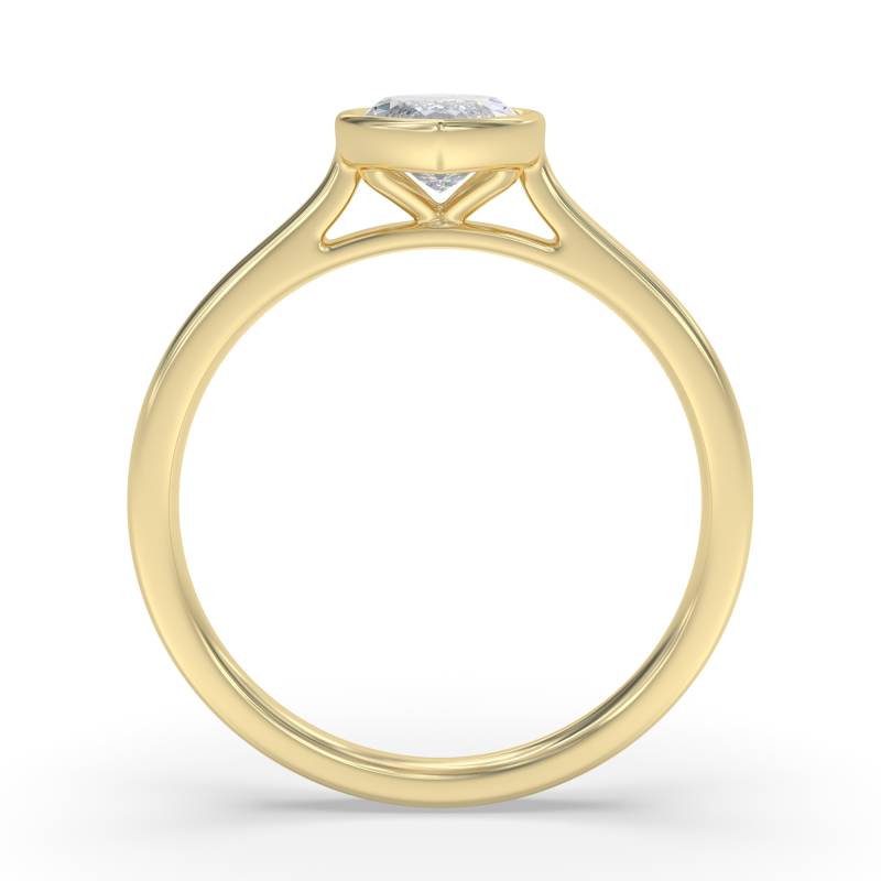 Certified 1.00 CT Marquise Cut EF VS/SI Lab Grown Diamond Bezel Set Engagement Ring 925 Sterling Silver With Vermeil Gold