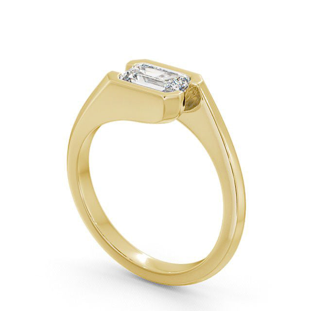 Certified 1.00 CT Emerald Cut EF VS/SI Lab Grown Diamond Engagement & Wedding Ring 925 Sterling Silver With Vermeil Gold