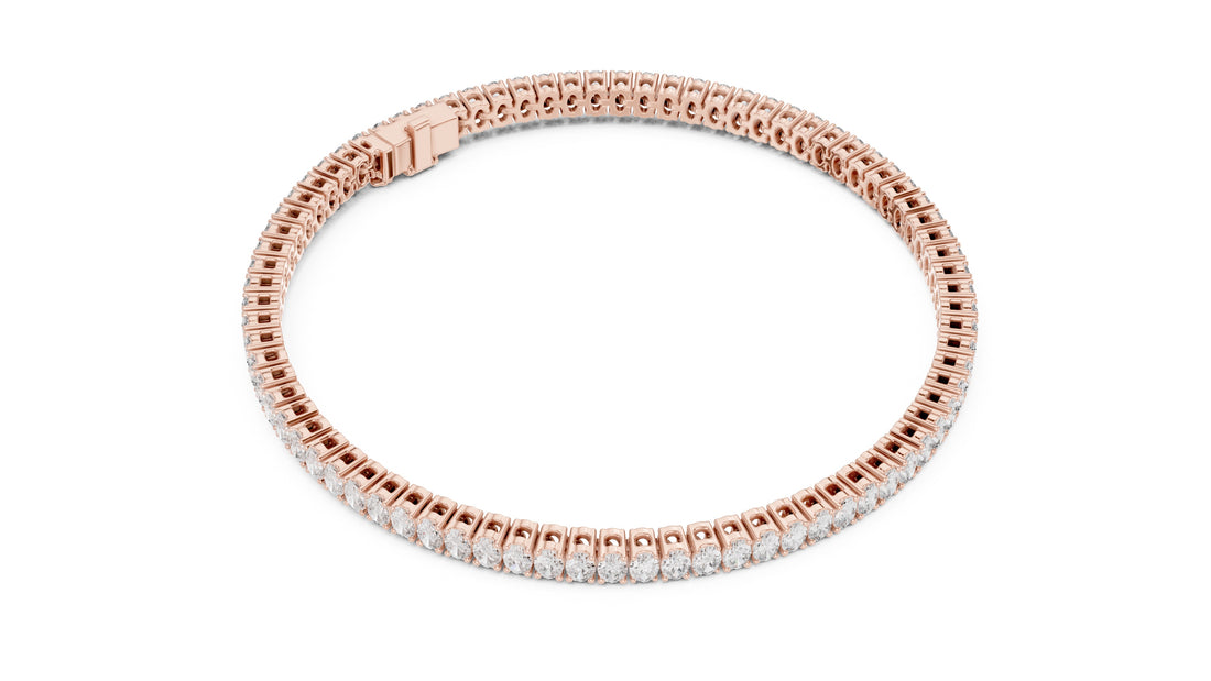 11.85 CT EF VS/SI Lab Grown Oval Cut Diamond Tennis Wedding Bracelet For Women's 14K Yellow Gold