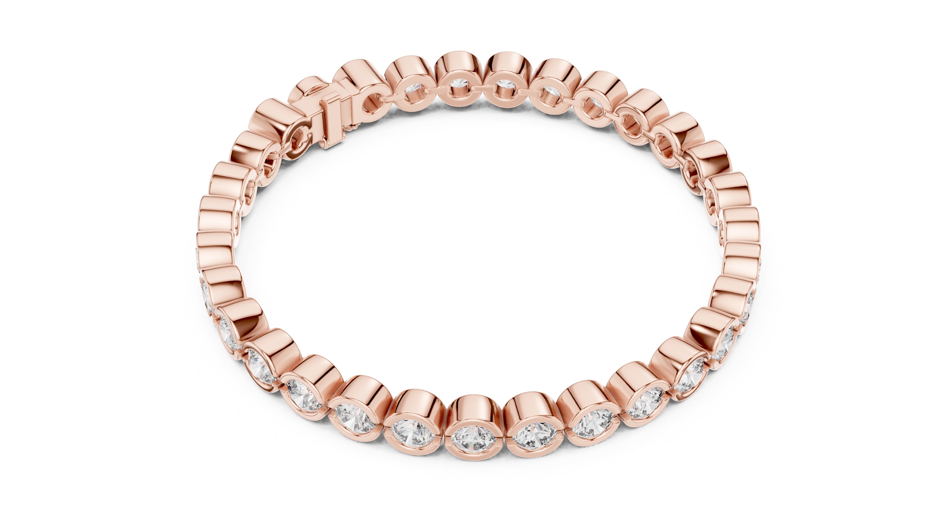 9.3 CT EF VS/SI Lab Grown Certified Round Cut Diamond Tennis Wedding Bracelet For Women's 14K Rose Gold