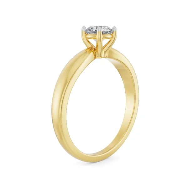 Certified 1.00 CT Round Cut EF VS/SI Lab Grown Diamond Nordic Gold Engagement Ring (Demi-Fine)
