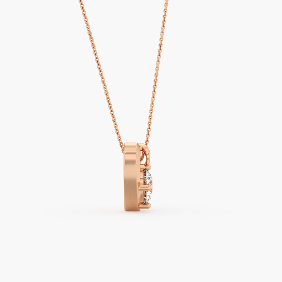 0.50 CT Round Cut EF VS/SI Lab Grown Diamond Pendant 925 Sterling Silver With Vermeil Gold (Without Chain)