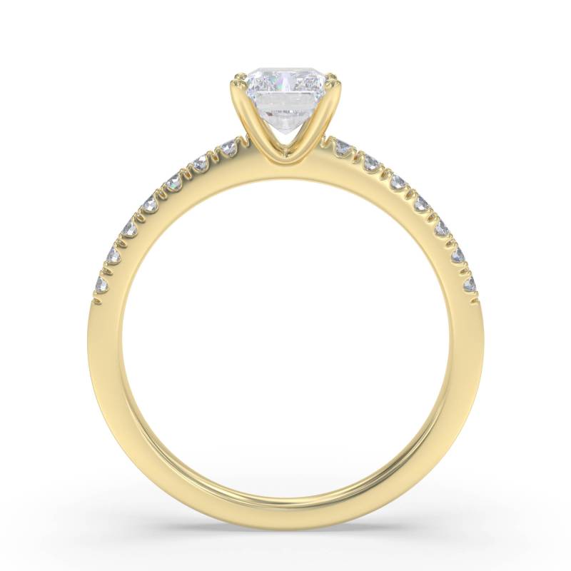 Certified 1.14 CT Radiant Cut EF VS/SI Lab Grown Diamond  Engagement Ring 925 Sterling Silver With Vermeil Gold