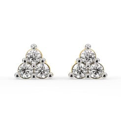 925 Sterling Silver With Vermeil Gold 0.72 CT Round Cut Certified VS/SI Lab Grown Diamond Stud Earrings