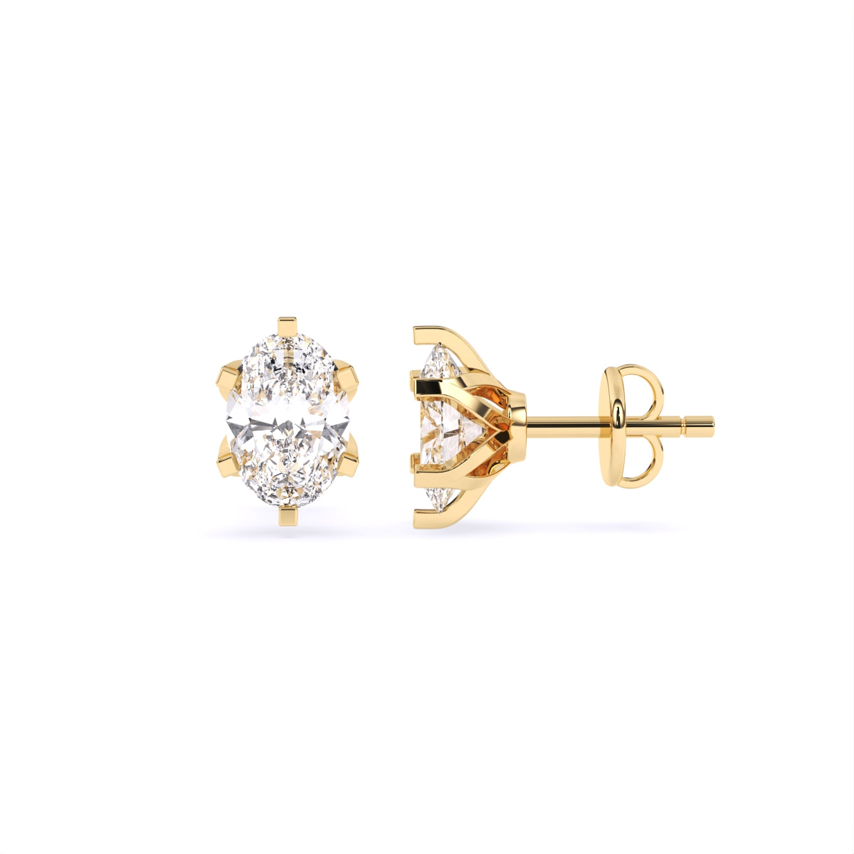 Certified 1.00 CT Marquise Cut EF VS/SI Lab Grown Diamond Stud Women's Earrings 925 Sterling Silver With Vermeil Gold