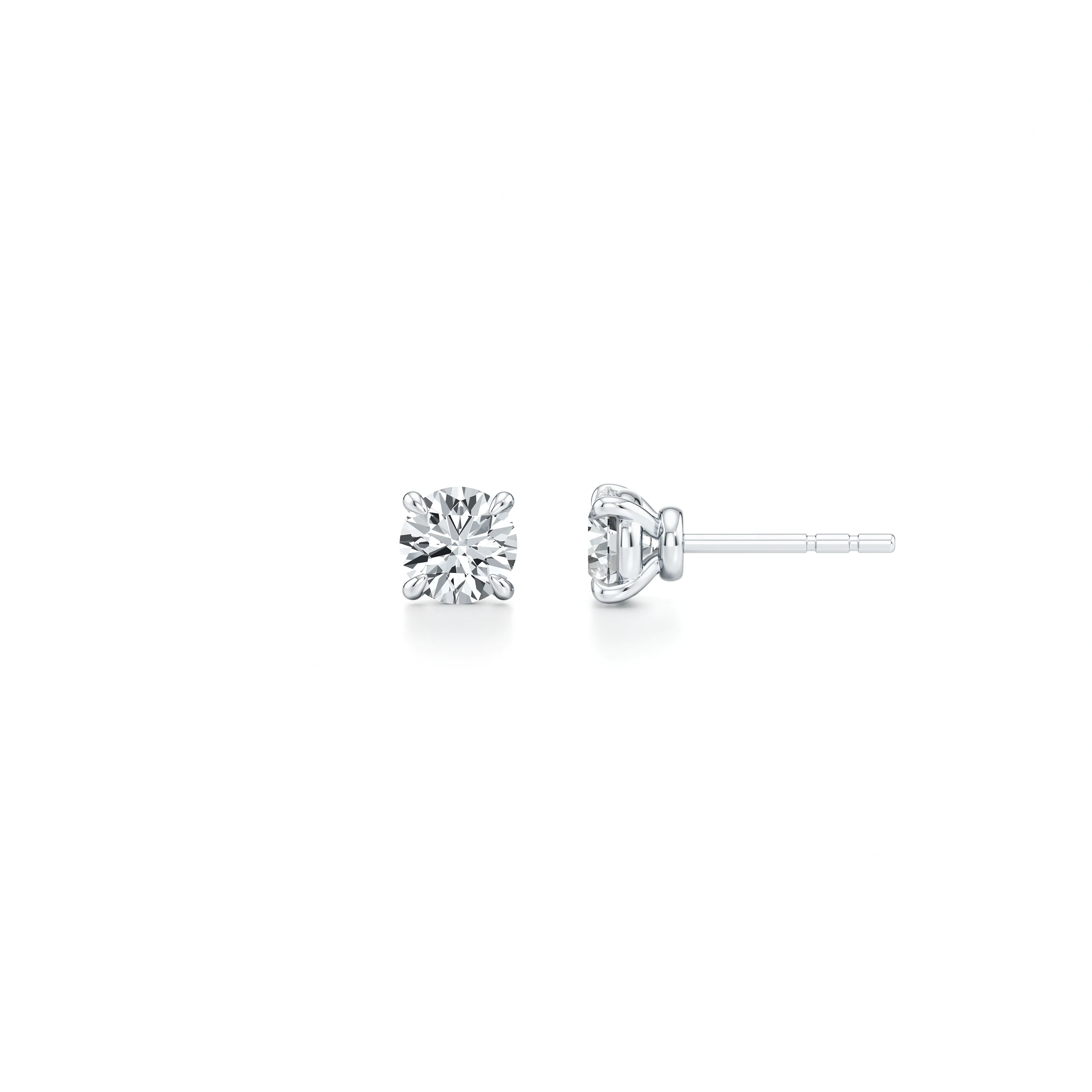 0.50 CT Round Cut Certified VS/SI Lab Grown Diamond Stud Earrings 925 Sterling Silver With Vermeil Gold
