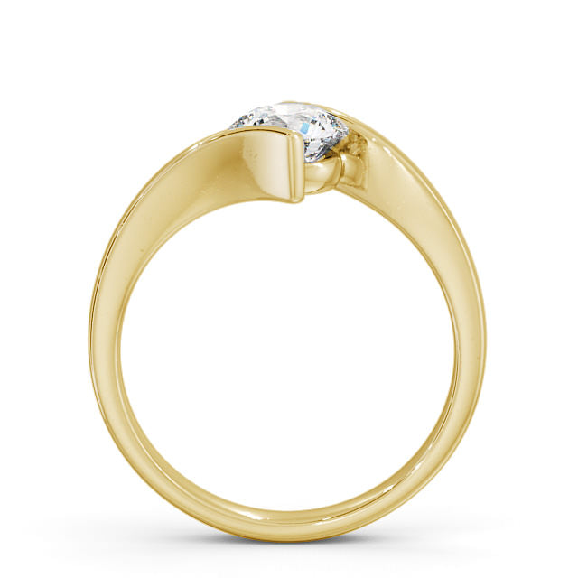 Certified Round Cut 1.00 CT EF VS/SI Lab Grown Diamond Engagement Ring 925 Sterling Silver With Vermeil Gold